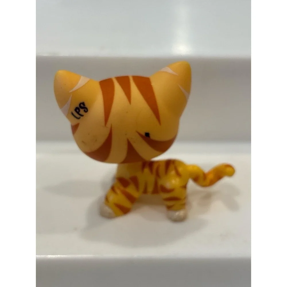 Littlest Pet Shop LPS Shorthair Cat Tiger #1451 Rare Authentic Hasbro